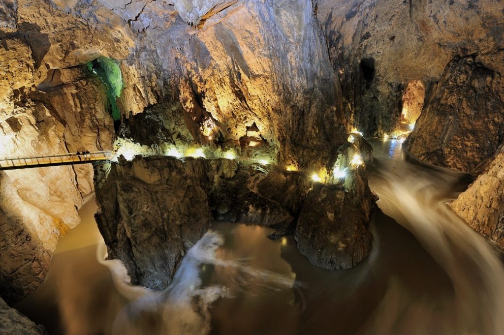 A picture from undeground karst world UNESCO Skocjan Caves. Book a day trip in Slovenia at www.krug-travel.com.